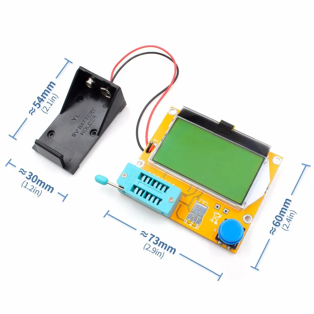 LCR-T4 ESR Meter Digital Combo Transistor Tester Diode Triode Inductor Capacitance Resistor MOS/PNP/NPN+Test Clip With Case