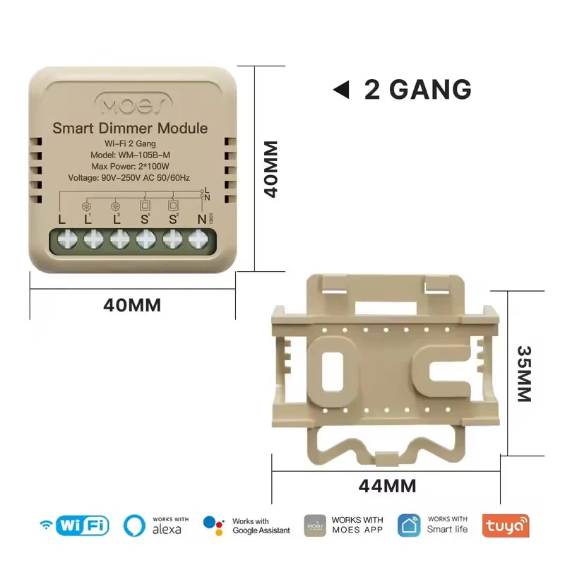 MOES Tuya Mini WiFi/Zigbee Smart Switch/Dimmer Module DIY Module Light Switch 1/2 Gang detail image 14
