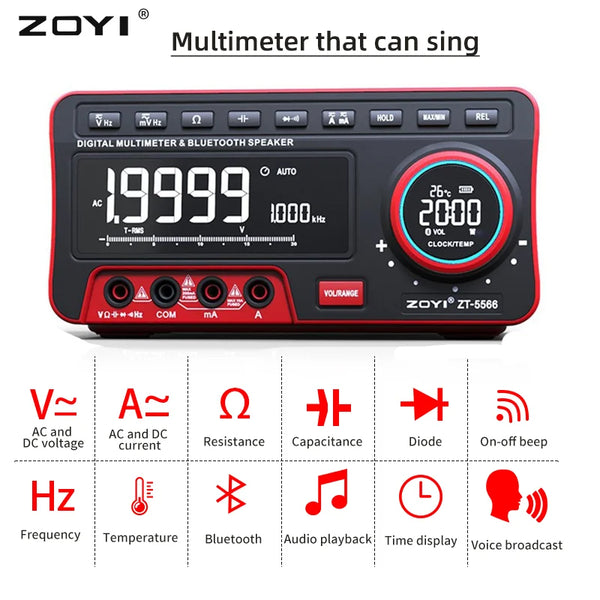 ZOYI ZT-5566 Profesional Digital Bench Multimeter 19999 Counts Transistor Tester Auto Range Voltmeter Mul product image