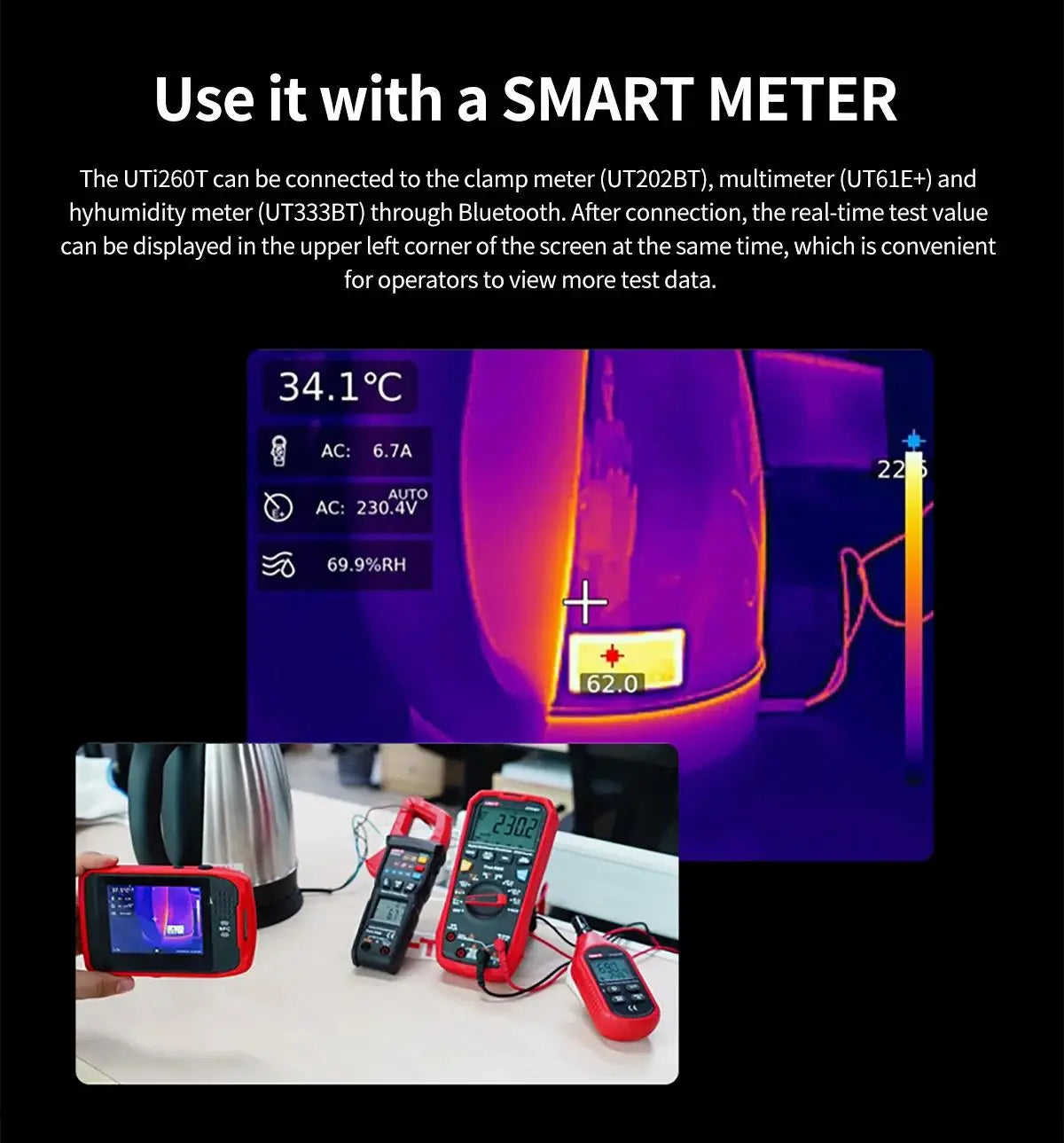 UNI-T UTI260T Pocket Thermal Imager 256x192 NCV Bluetooth Thermographic Camera Infrared detail image 13