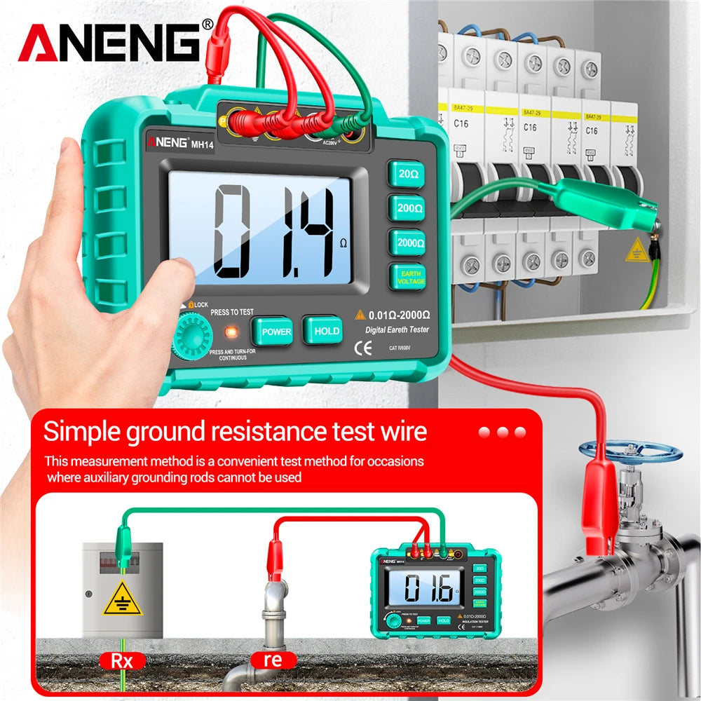 ANENG MH14 Digital Megohmmeter Insulation Resistance Meter AC 200V Voltage Professional detail image 2