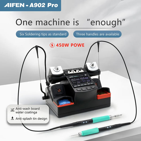 AIFEN A902PRO Soldering Station C115 C210 C245 Double Station Welding Rework Station For detail image 2