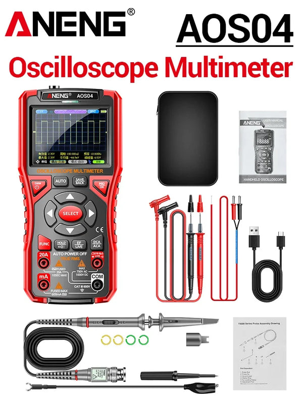 ANENG AOS04 Handheld Oscilloscope Multimeter Digital 50MS/s Sampling Rate Bandwidth Waveform detail image 7