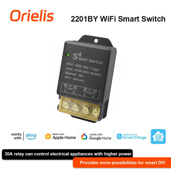 eWeLink 30A High-Power Smart WiFi Relay Switch - Wireless Remote Control via APP/Alexa/Google Home | DIY product image