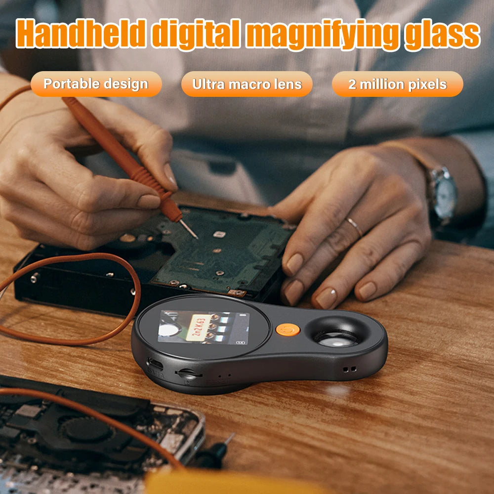 Handheld Digital Microscope 500X Magnification Hd Electronic Magnifier with Light for detail image 4
