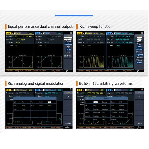 OWON XDG2030 Arbitrary Waveform Generator 30mhz Frequency Output 14 Bit Vertical Resolution detail image 9