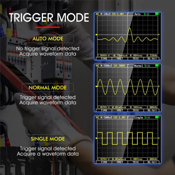 TOOLTOP ET2010A 1MHz Portable Digital Oscilloscope 2.5Msps Auto True RMS Multimeter AC 10A detail image 4