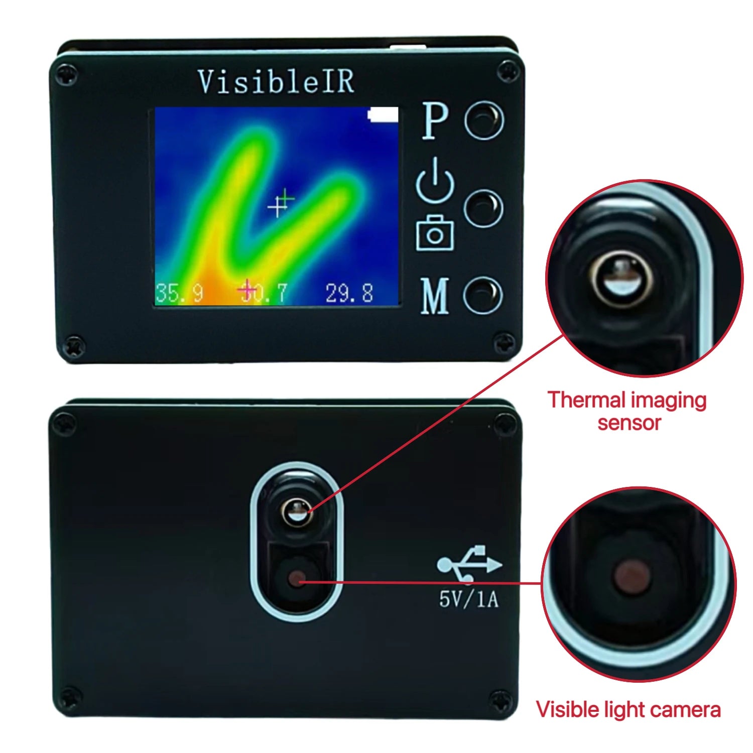 VisibleIR B18 Visible Light Thermal Imager, 32x24 Infrared And Visible Light Fusion, Non-Contact Temperat product image
