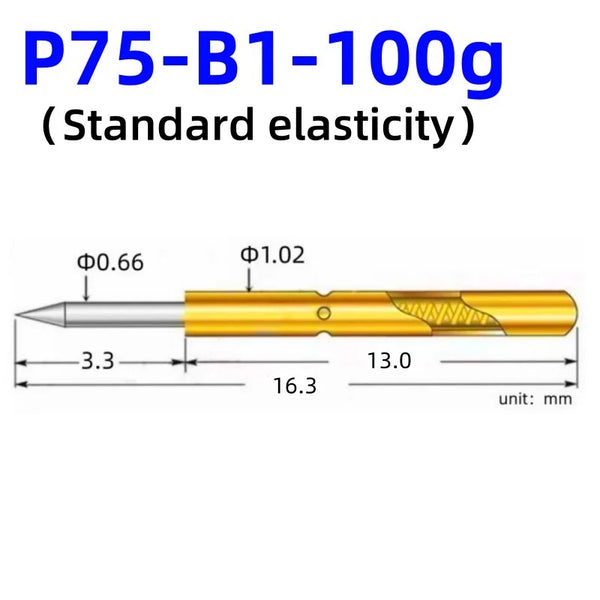 20/100PCS Spring Test Pin P156-B P125-B P100-B P160-B PL75-B PM75-B P75-B PL50-B P50-B P100-B1 P75-B1 P50-B1 Test Probe Pogo Pin