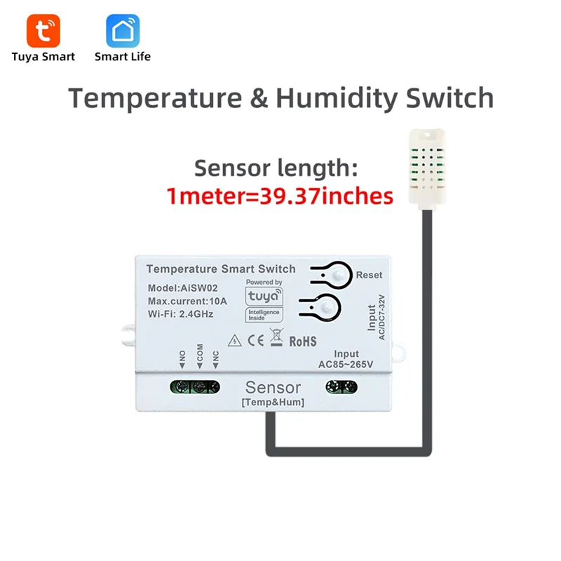 B29C-Smart Tuya Wifi Temperature And Humidity Sensor Switch With External Probe For Reliable detail image 2