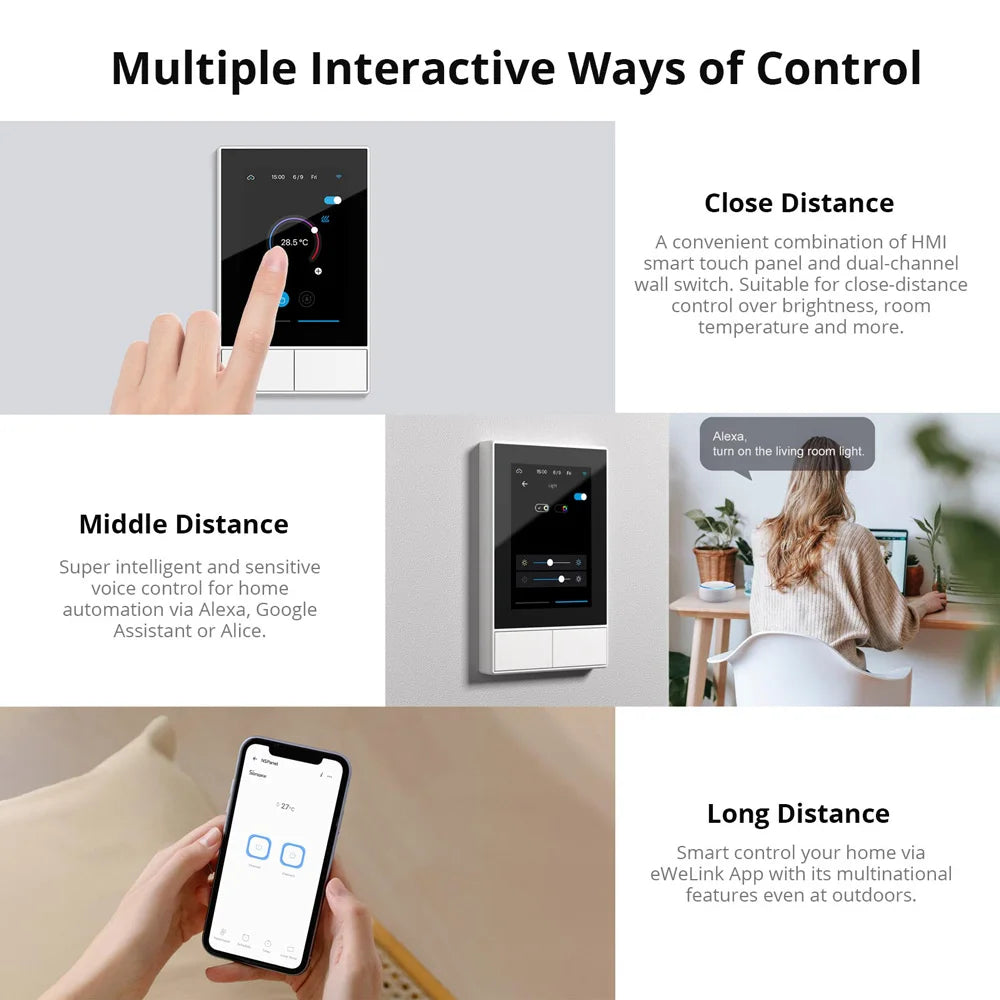 SONOFF NSPanel HMI LCD Smart Scene White Wall Switch EU/US Thermostat All-in-One Control via eWeLink APP Support Alexa Google
