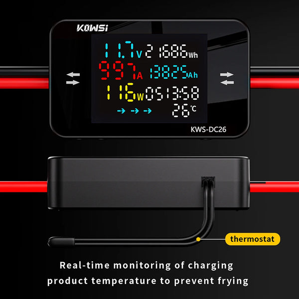 KWS-DC26 Digital Voltmeter Ammeter DC8-80V Power Energy Meter Color Screen Electric Vehicle detail image 3