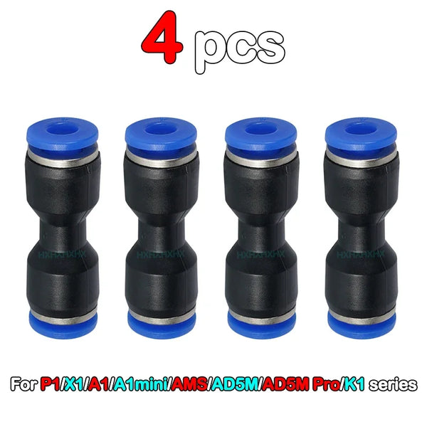 Pneumatic Fitting For Bambu Lab X1C X1 P1P P1S 3D Printer PTFE Tube 1.75mm Filament Extruder Bambulab AMS Pneumatic Connector