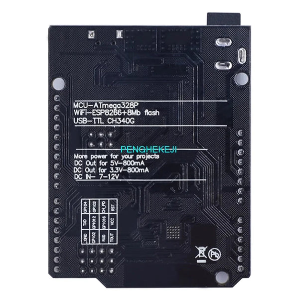 UNO+WiFi R3 ATmega328P+ESP8266 CH340 (32Mb di memoria) 6V-9V USB-TTL CH340G per Arduino detail image 6