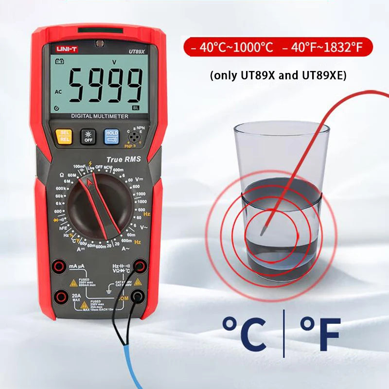 UNI-T Professional Digital Multimeter UT89X UT89XD True RMS NCV 20A Current AC DC Voltmeter detail image 2