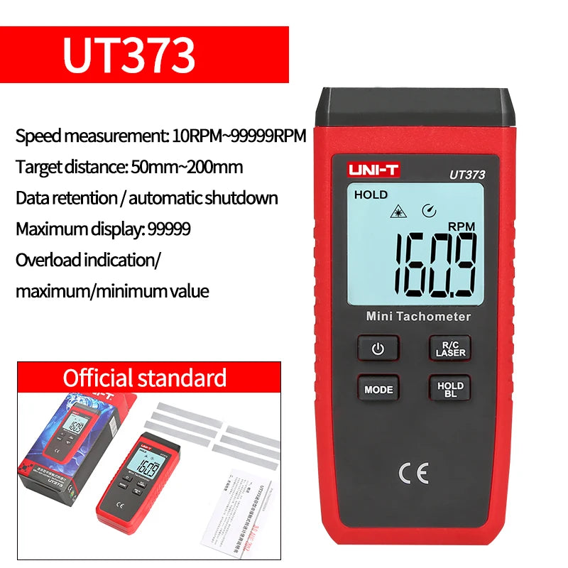 UNI-T UT373 Mini Digital Laser Tachometer Non Contact Universal 99999 RPM Meter Rotational detail image 5