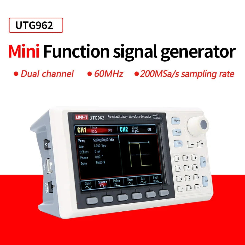 UNI-T UTG932E UTG962E Function Signal Generator 30Mhz 60Mhz Dual Channel Frequency Sine Wave detail image 2