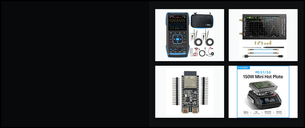 PROENGI homepage banner with active test instruments, RF tools, development boards and FNIRSI HT-P1 repair tool